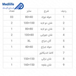 پک جراحی یکبار مصرف زایمان استریل مدل ۰۱ پک جراحی یکبار مصرف زایمان استریل مدل ۰۱
