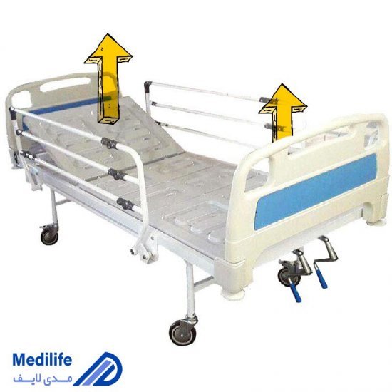 تخت بیمارستانی مکانیکی دو شکن با تنظیم ارتفاع ABS