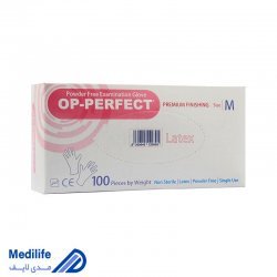 دستکش لاتکس بدون پودر OP PERFECT حریر سایز متوسط دستکش لاتکس بدون پودر OP PERFECT حریر سایز متوسط