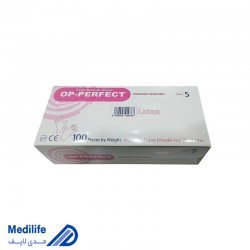 دستکش لاتکس بدون پودر OP PERFECT حریر سایز کوچک دستکش لاتکس بدون پودر OP PERFECT حریر سایز کوچک