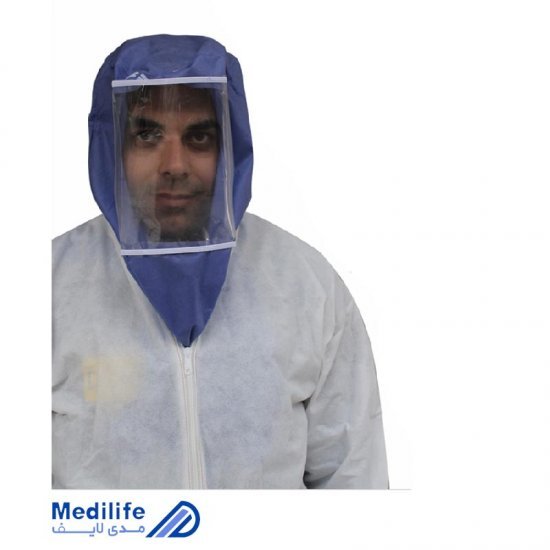 سرپوشه پزشکی آبی (شیلد یکسره صورت و شانه)