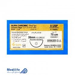 نخ کاتگوت کرومیک ۰ با سوزن راند ۲۶ سوپا 