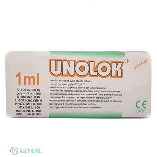 سرنگ انسولین ۱۰۰ واحد بسته ۱۰ عددی UNOLOK سرنگ انسولین ۱۰۰ واحد بسته ۱۰ عددی UNOLOK