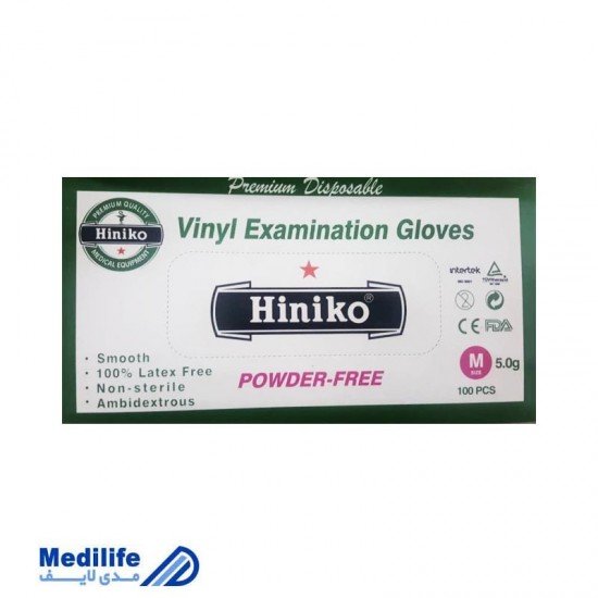 دستکش معاینه بدون حساسیت ونیل Hiniko دستکش معاینه بدون حساسیت ونیل Hiniko