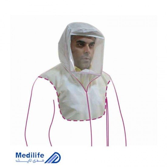 سرپوشه پزشکی سفید (شیلد یکسره صورت و شانه)